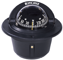 Ritchie Kompass Modell 'Explorer F-50', 12v, Einbaukompass, Rose Ø69,9mm/5°, Schwarz - 067039 72dpi - 9067039