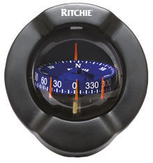 Ritchie Kompass Modell 'Venture Sr-2', 12v, Schotkompass, Ø93,5mm/5°, Schwarz, Mit Krängungsmesser - 067085 72dpi - 9067085